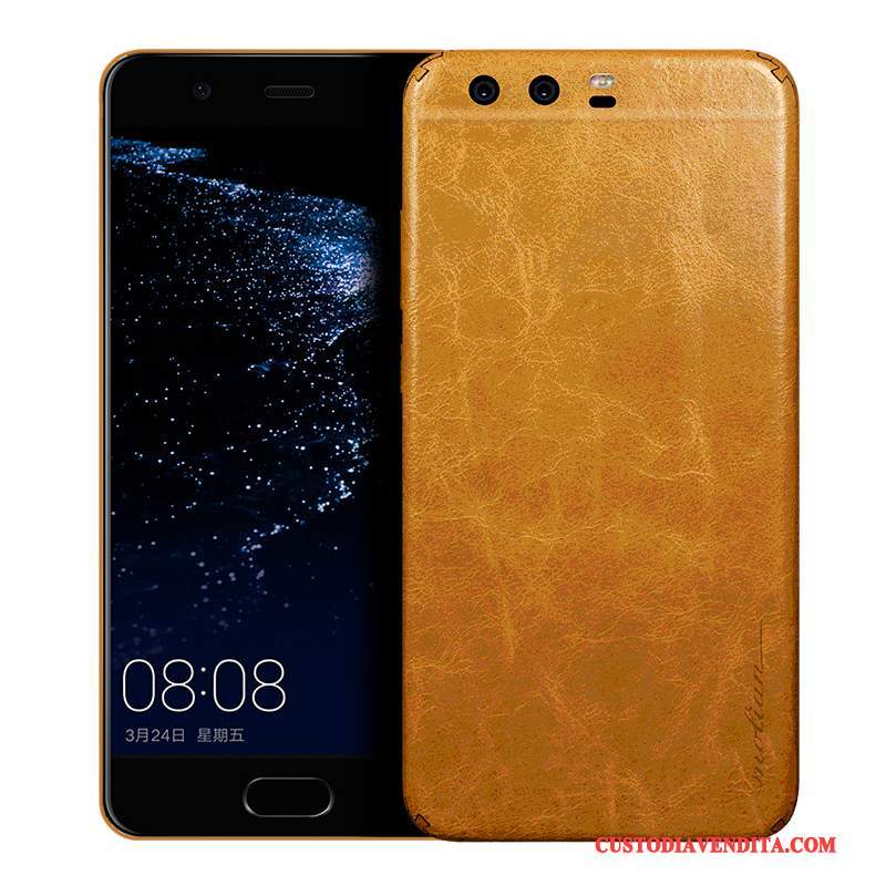 Custodia Huawei P10 Plus Pelle Giallo Pellicola Protettiva, Cover Huawei P10 Plus Protezione Telefono Sottile