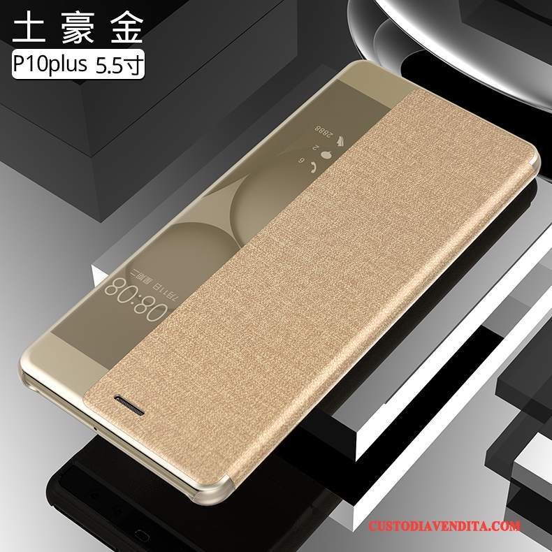 Custodia Huawei P10 Plus Protezione Oro Anti-caduta, Cover Huawei P10 Plus Pelle Telefono Tutto Incluso