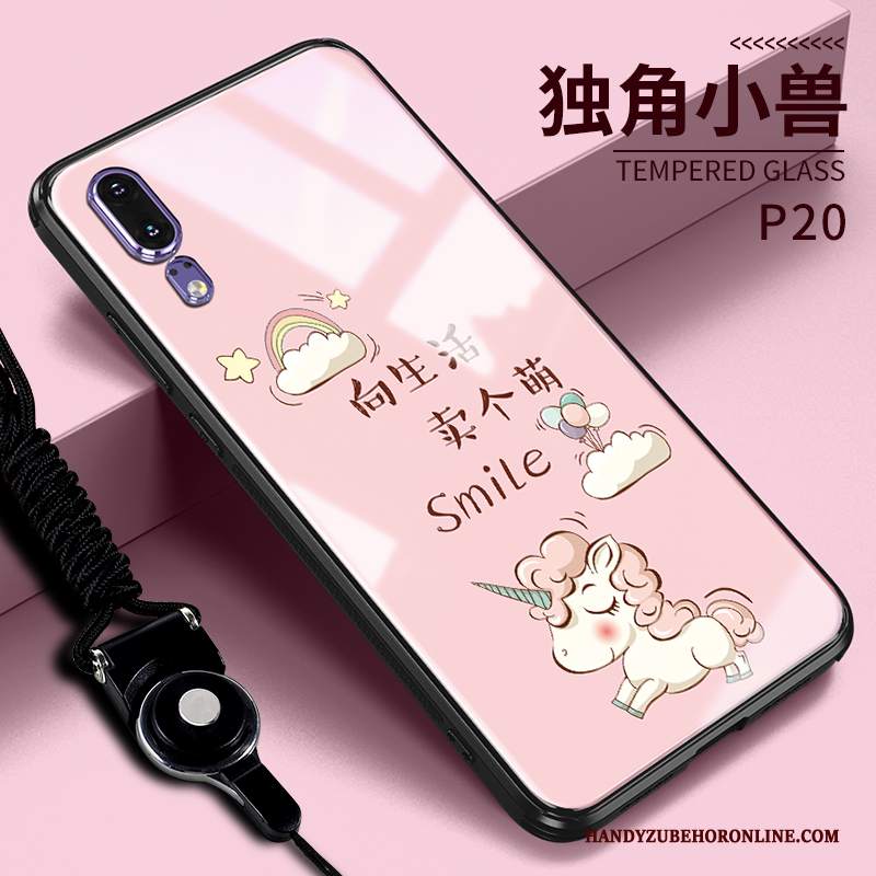 Custodia Huawei P20 Cartone Animato Tutto Incluso Bello, Cover Huawei P20 Protezione Telefono Vetro