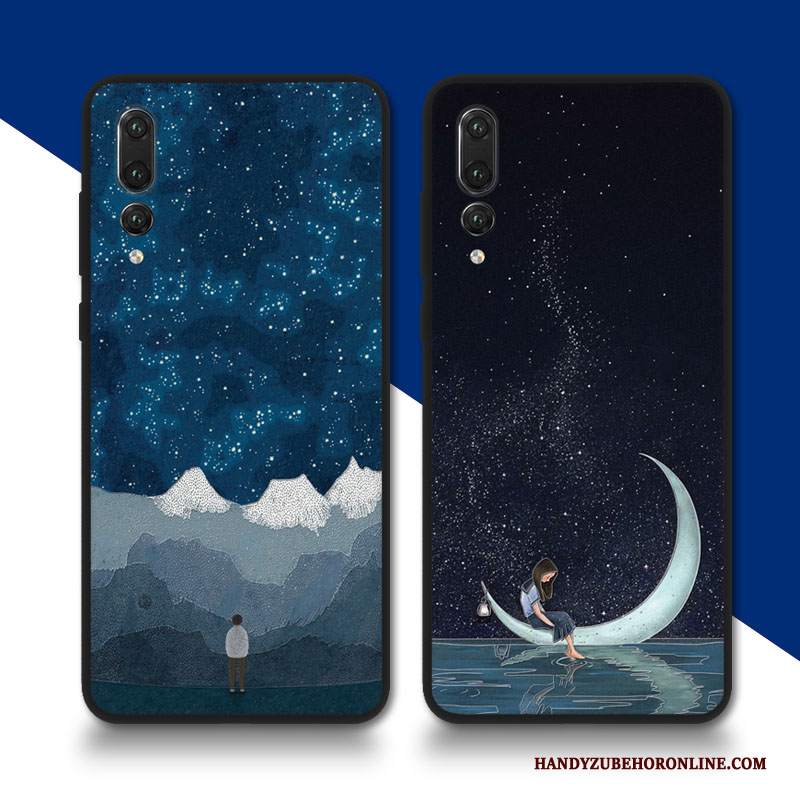 Custodia Huawei P20 Pro Protezione Ornamenti Appesi Amanti, Cover Huawei P20 Pro Telefono Blu