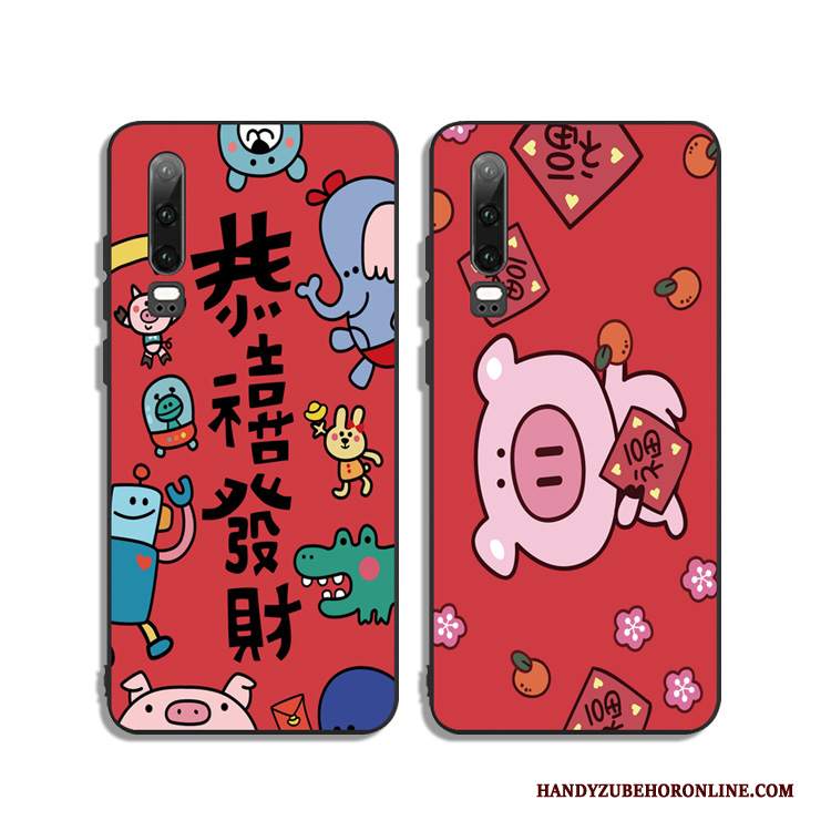 Custodia Huawei P30 Cartone Animato Tutto Incluso Morbido, Cover Huawei P30 Silicone Festivo Bello