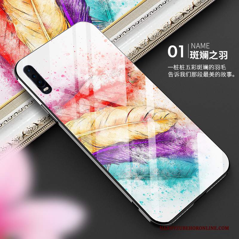 Custodia Huawei P30 Creativo Telefono Vetro, Cover Huawei P30 Moda High End Sottile