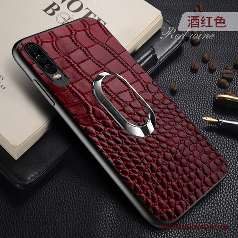 Custodia Huawei P30 Pelle Personalizzatelefono, Cover Huawei P30 Protezione Rosso Di Personalità