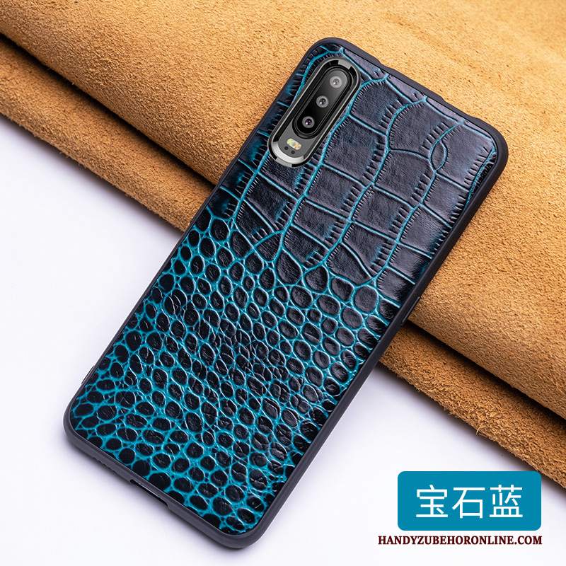 Custodia Huawei P30 Pelle Qualità Modello Coccodrillo, Cover Huawei P30 Creativo Di Personalità Tutto Incluso