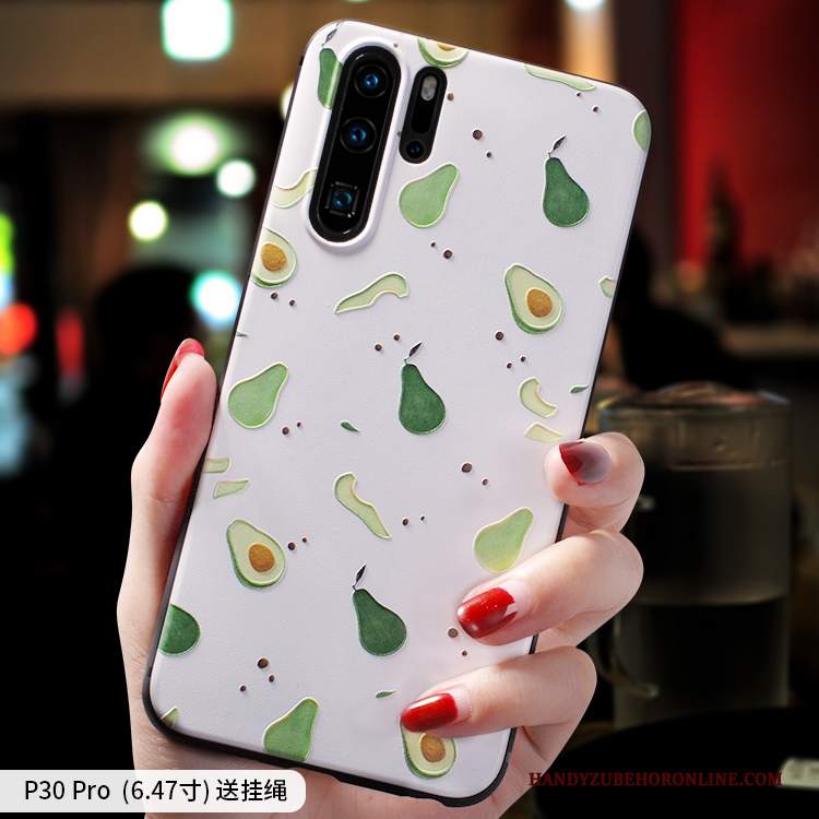 Custodia Huawei P30 Pro Creativo Net Red Di Personalità, Cover Huawei P30 Pro Protezione Verde Marchio Di Tendenza