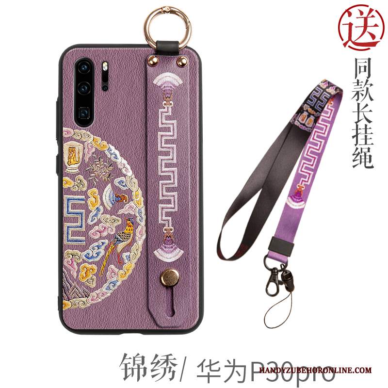 Custodia Huawei P30 Pro Creativo Porpora Stile Cinese, Cover Huawei P30 Pro Silicone Tutto Inclusotelefono