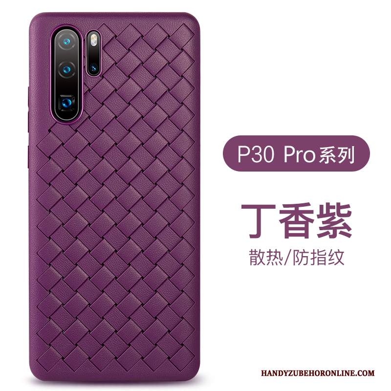 Custodia Huawei P30 Pro Pelle Morbido Porpora, Cover Huawei P30 Pro Silicone Anti-caduta Tutto Incluso