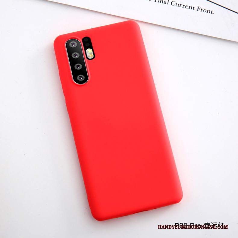 Custodia Huawei P30 Pro Pelle Sottile Anti-caduta, Cover Huawei P30 Pro Silicone Rosso Tutto Incluso