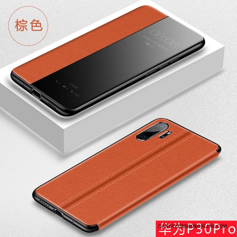 Custodia Huawei P30 Pro Pelle Telefono Tempra, Cover Huawei P30 Pro Protezione Pellicola Protettiva Anti-caduta