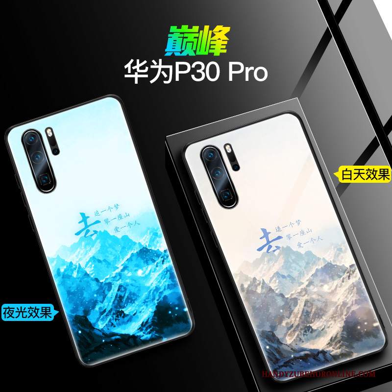 Custodia Huawei P30 Pro Silicone Marchio Di Tendenzatelefono, Cover Huawei P30 Pro Protezione Blu Anti-caduta