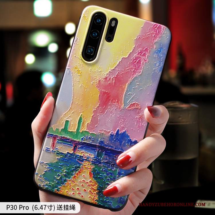 Custodia Huawei P30 Pro Silicone Sottile Di Personalità, Cover Huawei P30 Pro Creativo Giallo Tutto Incluso