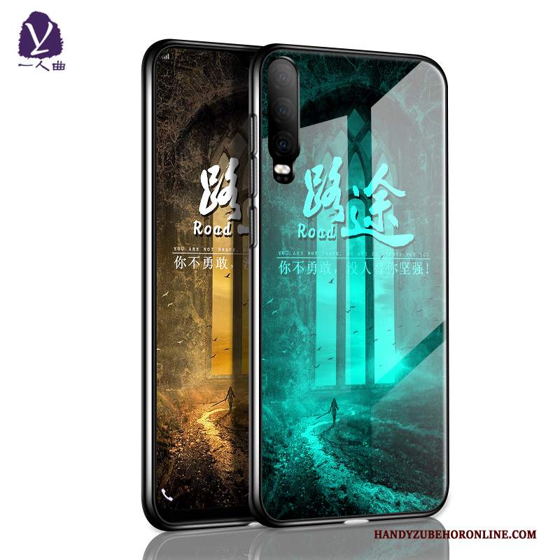 Custodia Huawei P30 Silicone Specchio High End, Cover Huawei P30 Creativo Verde Di Personalità