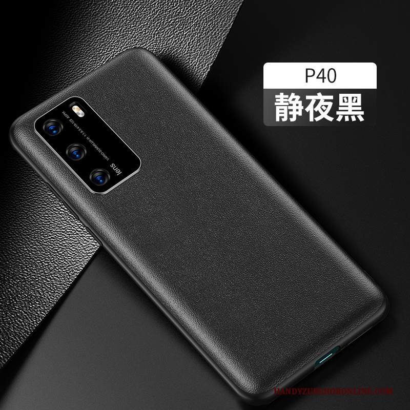 Custodia Huawei P40 Pelle Tutto Incluso Di Personalità, Cover Huawei P40 Protezione Nerotelefono