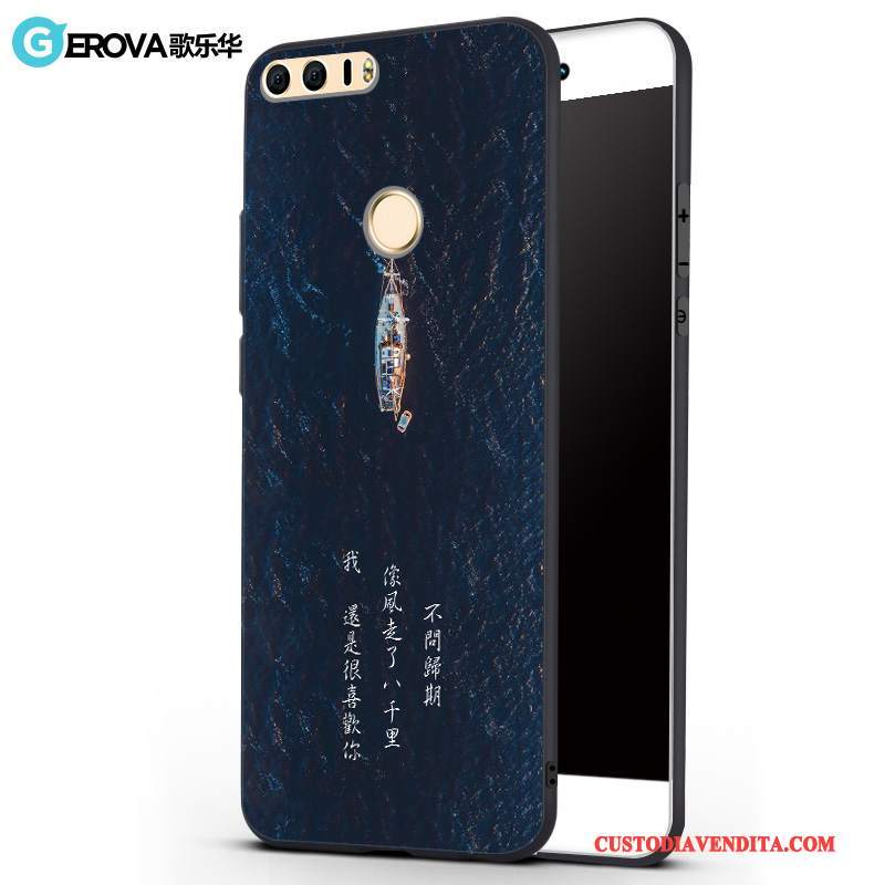 Custodia Huawei P8 Lite 2017 Creativo Gioventùtelefono, Cover Huawei P8 Lite 2017 Silicone Morbido Blu Scuro