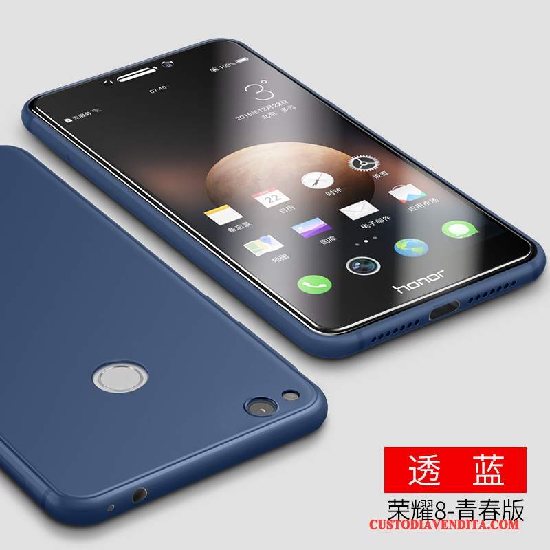 Custodia Huawei P8 Lite 2017 Silicone Tutto Incluso Blu Scuro, Cover Huawei P8 Lite 2017 Protezione Morbido Macchiati