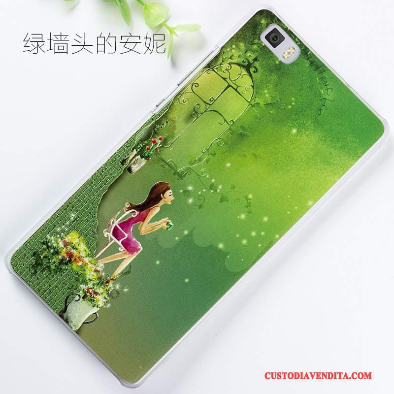 Custodia Huawei P8 Lite Colore Telefono Verde, Cover Huawei P8 Lite Goffratura Gioventù