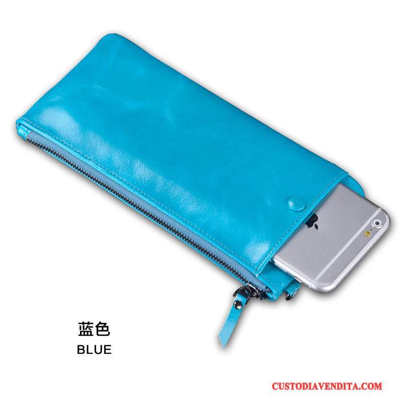 Custodia Huawei P8 Lite Portafoglio Gioventùtelefono, Cover Huawei P8 Lite Pelle Borse Blu