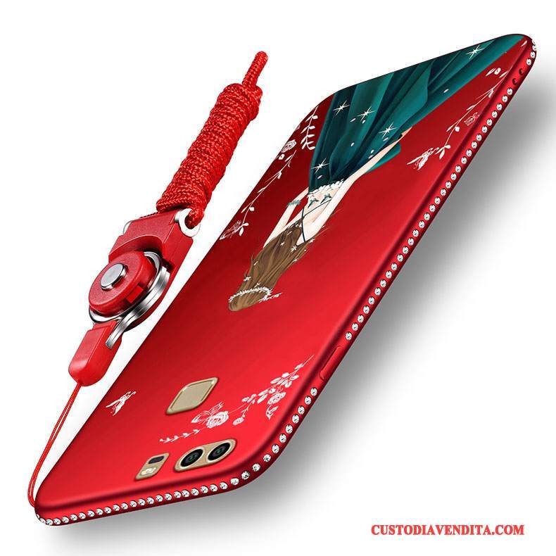 Custodia Huawei P9 Plus Silicone Morbido Anti-caduta, Cover Huawei P9 Plus Protezione Rosso Tutto Incluso