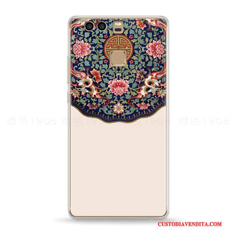 Custodia Huawei P9 Plus Vintage Gioventù Etnico, Cover Huawei P9 Plus Goffratura Palazzo Modello