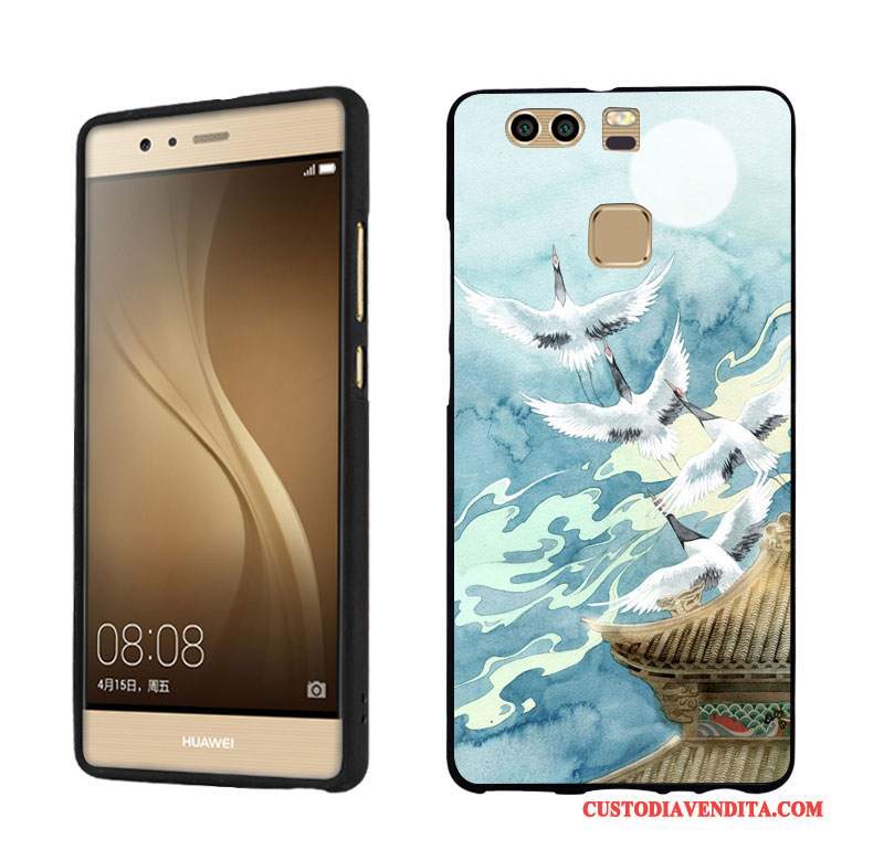 Custodia Huawei P9 Plus Vintage Vento Elegante, Cover Huawei P9 Plus Arte Gru