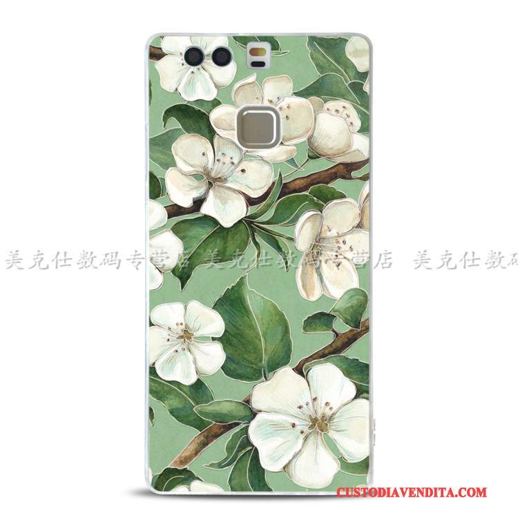 Custodia Huawei P9 Protezione Tutto Incluso Morbido, Cover Huawei P9 Goffratura Supportotelefono