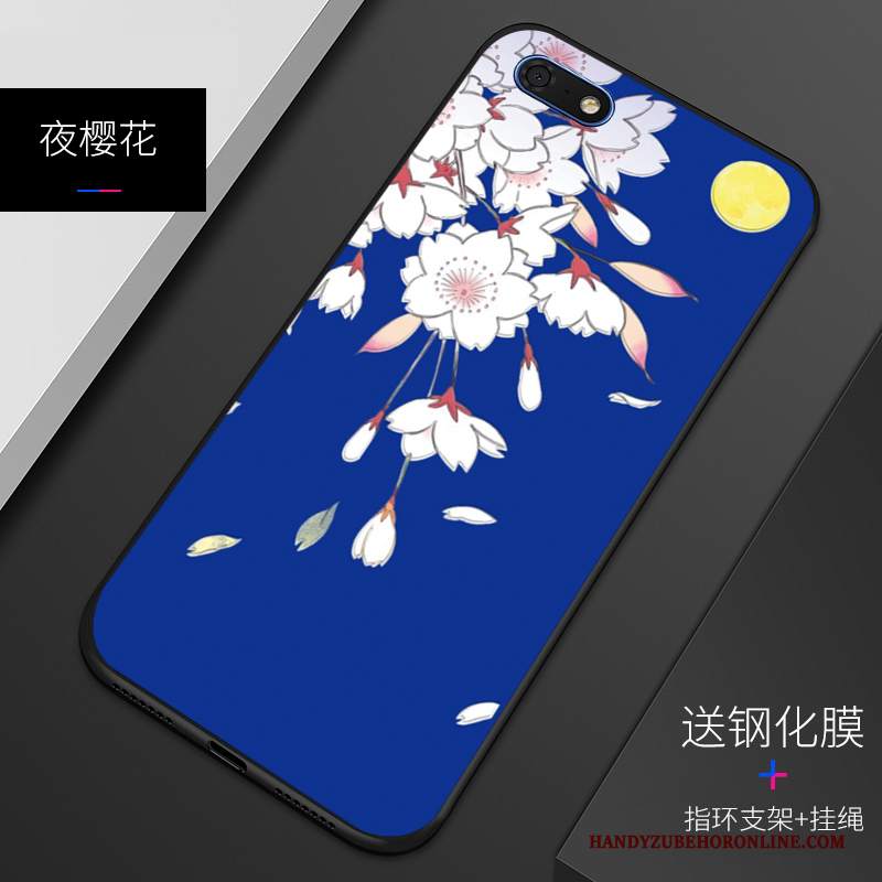 Custodia Huawei Y5 2018 Goffratura Blutelefono, Cover Huawei Y5 2018 Protezione Personalizza Morbido