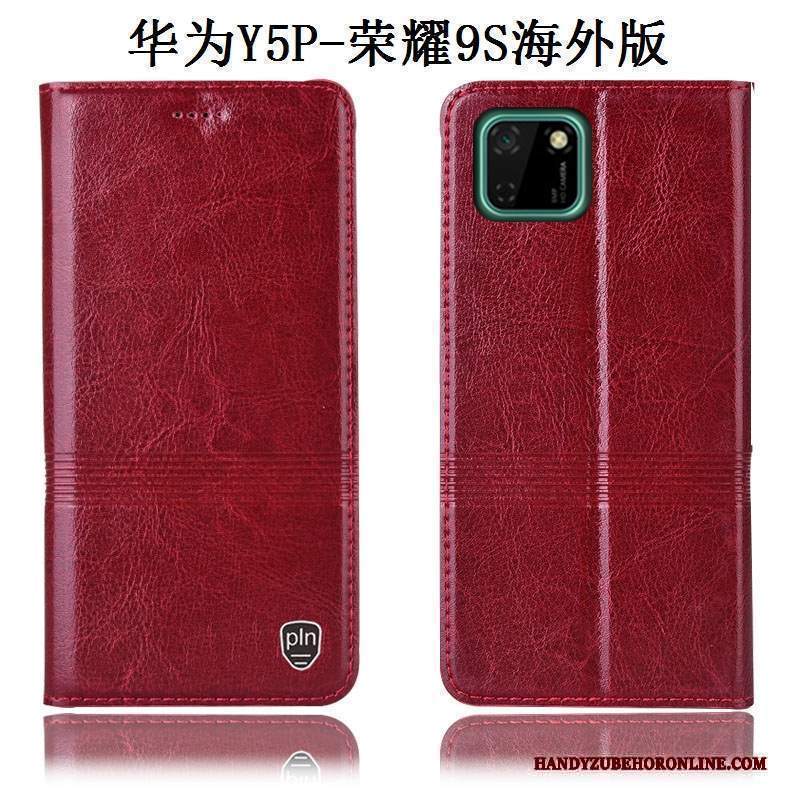 Custodia Huawei Y5p Pelle Telefono Anti-caduta, Cover Huawei Y5p Protezione Rosso Tutto Incluso