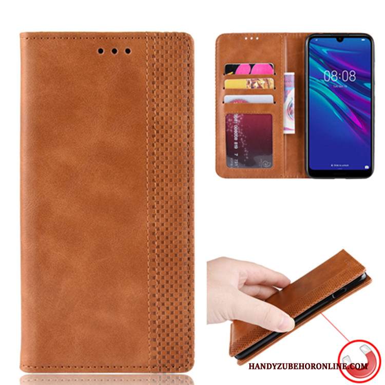 Custodia Huawei Y6 2019 Pelle Magneticotelefono, Cover Huawei Y6 2019 Portafoglio