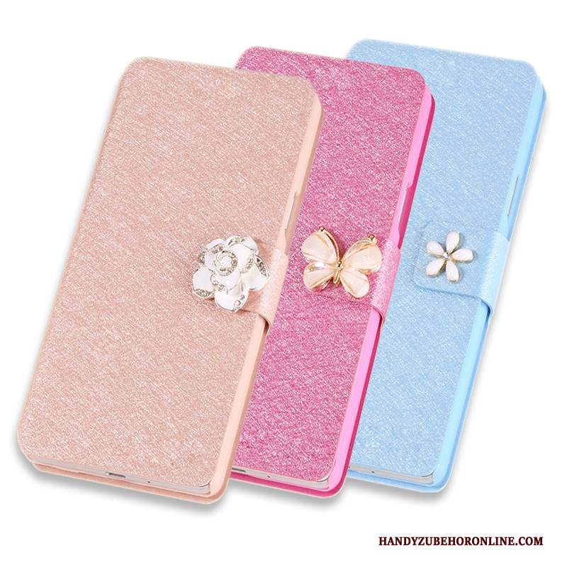 Custodia Huawei Y7 2018 Pelle Rosa Nuovo, Cover Huawei Y7 2018 Folio Telefono Anti-caduta