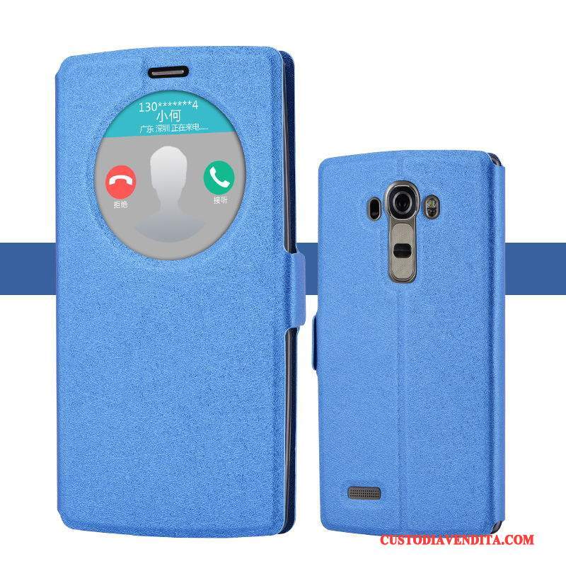 Custodia Lg G4 Pelle Telefono Tendenza, Cover Lg G4 Protezione Blu