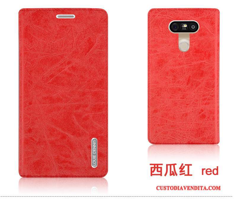 Custodia Lg G5 Protezione Coperchio Posteriore Rosso, Cover Lg G5 Pelle Telefono Anti-caduta