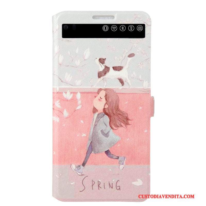 Custodia Lg V20 Folio Rosa Supporto, Cover Lg V20 Colore Telefono Morbido