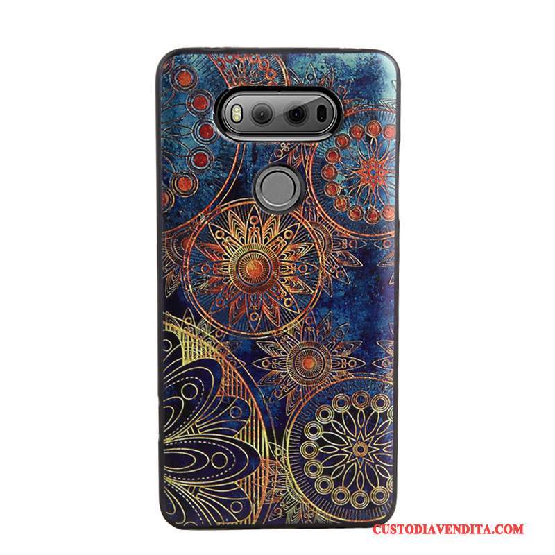 Custodia Lg V20 Goffratura Telefono Morbido, Cover Lg V20 Colore Tendenza Blu