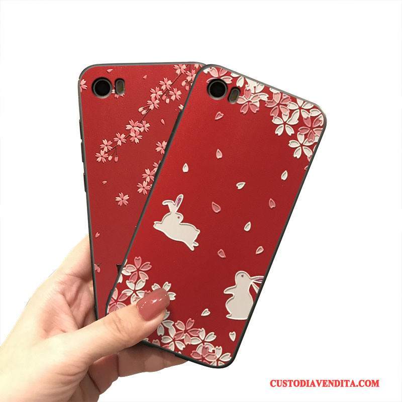 Custodia Mi 5 Creativo Ornamenti Appesi Tutto Incluso, Cover Mi 5 Silicone Rosso Piccola