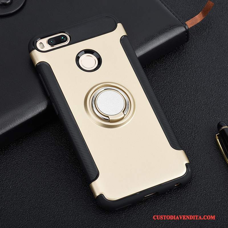 Custodia Mi 5x Silicone Magnetico Supporto, Cover Mi 5x Protezione Tendenza Oro