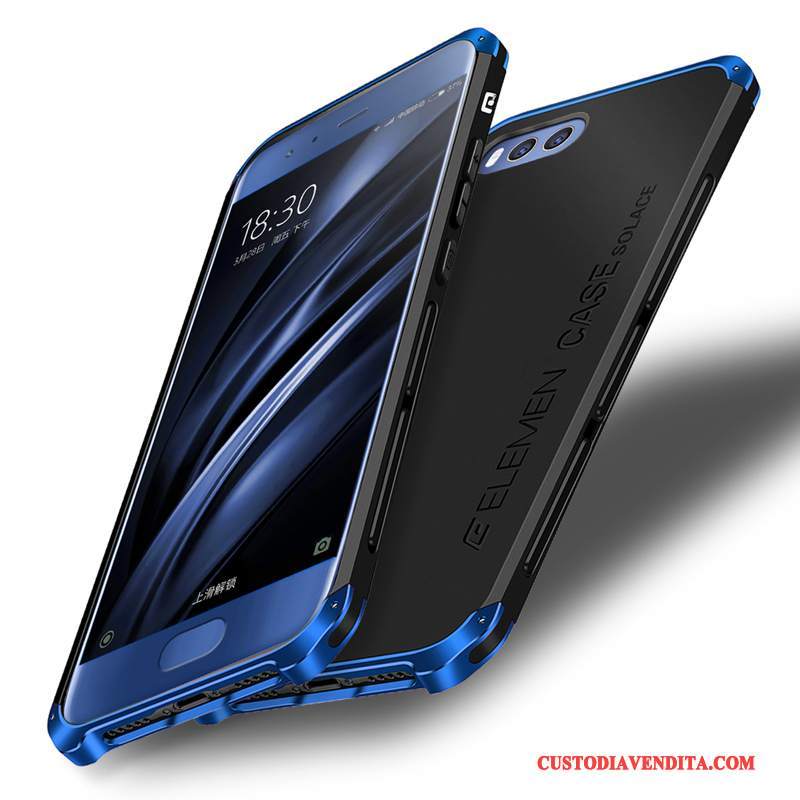 Custodia Mi 6 Silicone Metallo Blu, Cover Mi 6 Protezione Tendenza Difficile