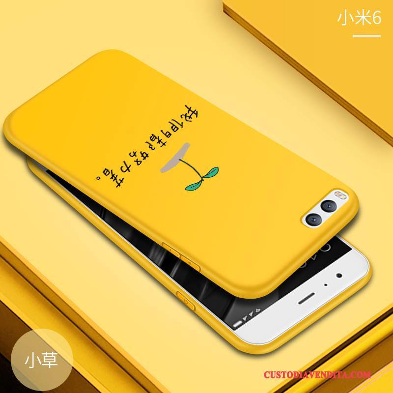 Custodia Mi 6 Silicone Tutto Inclusotelefono, Cover Mi 6 Creativo Morbido Giallo