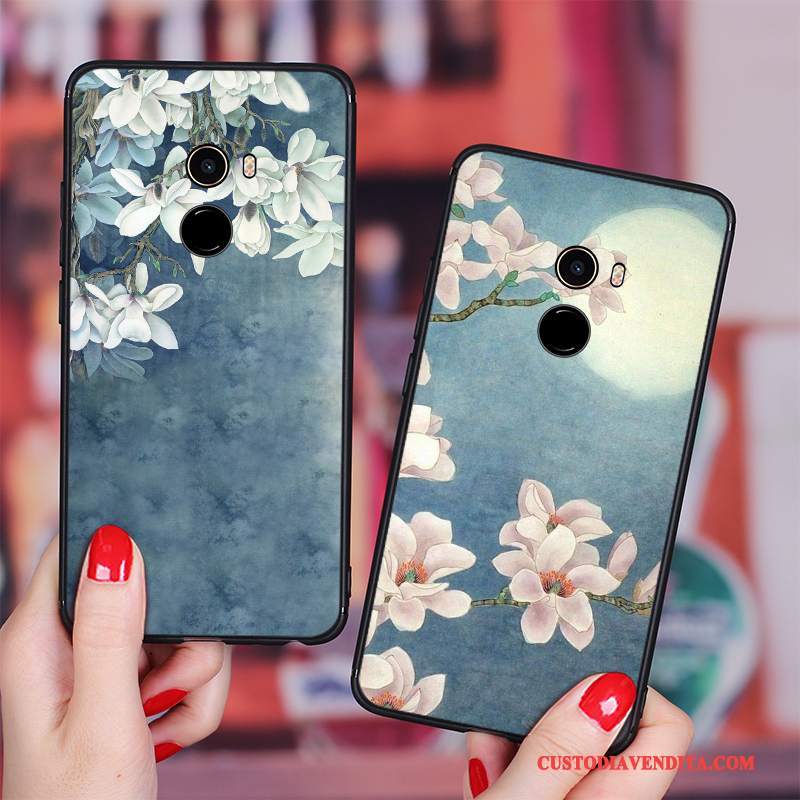 Custodia Mi Max 2 Creativo Morbido Fiori, Cover Mi Max 2 Vintage Anti-caduta Arte