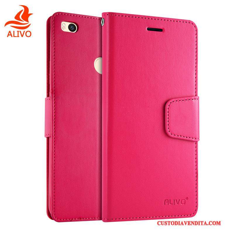 Custodia Mi Max 2 Folio Anti-caduta Rosso, Cover Mi Max 2 Protezione Morbido Piccola