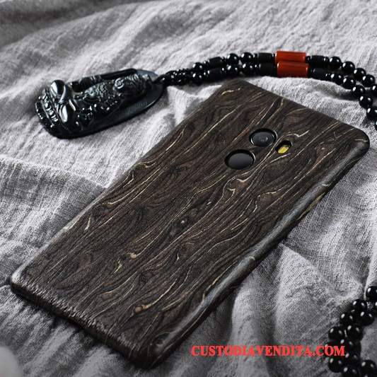 Custodia Mi Mix 2 Legno Massello Telefono Sottile, Cover Mi Mix 2 Protezione Nero Legno