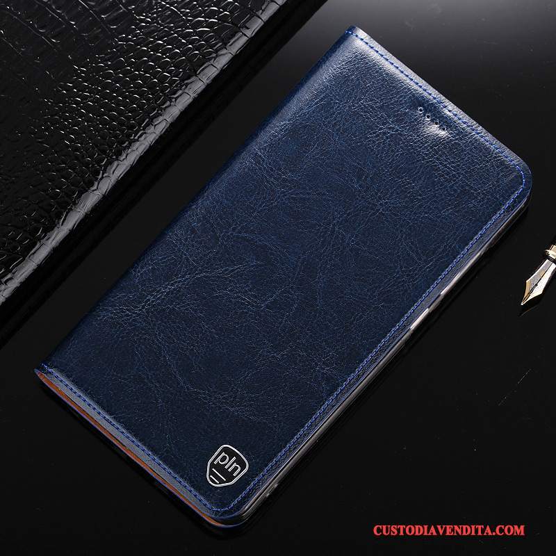 Custodia Mi Mix 2 Pelle Piccola Blu Scuro, Cover Mi Mix 2 Protezione Telefono