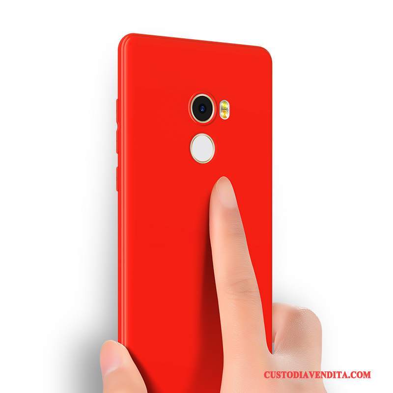 Custodia Mi Mix 2 Silicone Telefono Rosso, Cover Mi Mix 2 Protezione Tutto Incluso Sottile