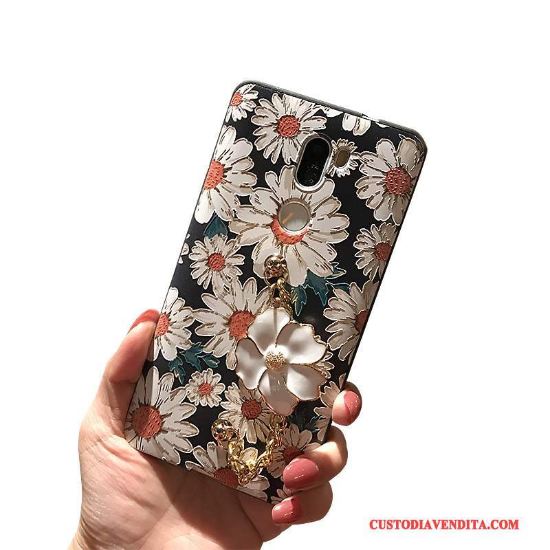 Custodia Mi Note 2 Colore Nero Fiori, Cover Mi Note 2 Protezione Morbidotelefono