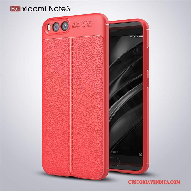 Custodia Mi Note 3 Pelle Anti-caduta Piccola, Cover Mi Note 3 Silicone Rosso Tutto Incluso