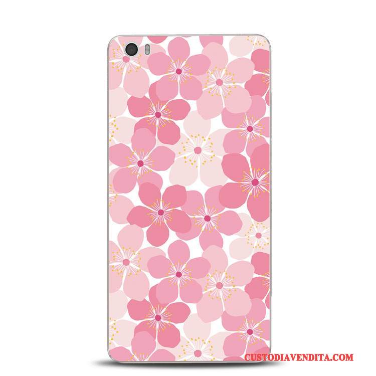 Custodia Mi Note Goffratura Piccola Rosa, Cover Mi Note Telefono Pizzo