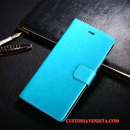 Custodia Mi Note Pelle Piccola Blu, Cover Mi Note Protezione