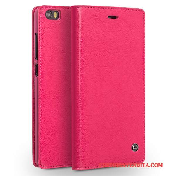 Custodia Mi Note Pelle Piccola Rosso, Cover Mi Note Protezione Telefono