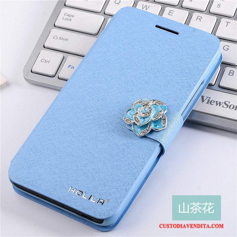 Custodia Mi Note Protezione Piccolatelefono, Cover Mi Note Pelle Blu Chiaro