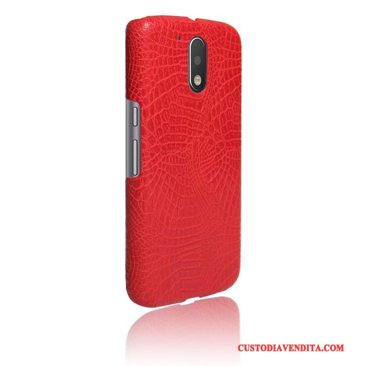 Custodia Moto G4 Play Pelle Coperchio Posteriore Rosso, Cover Moto G4 Play Protezione Telaio Difficile