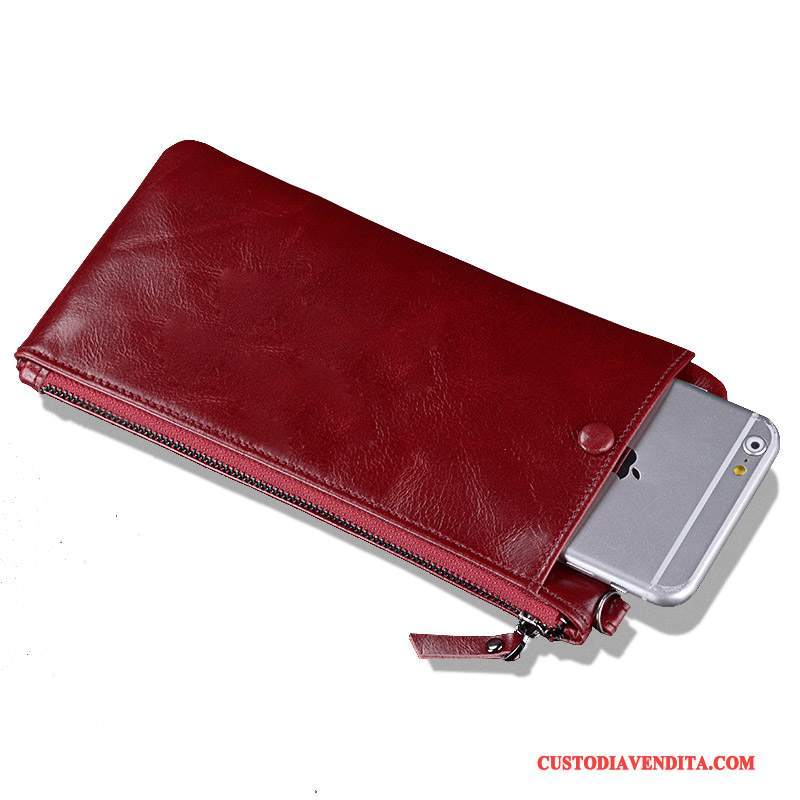 Custodia Moto G5 Pelle Telefono Pochette, Cover Moto G5 Portafoglio Vino Rosso Maniche Lunghe